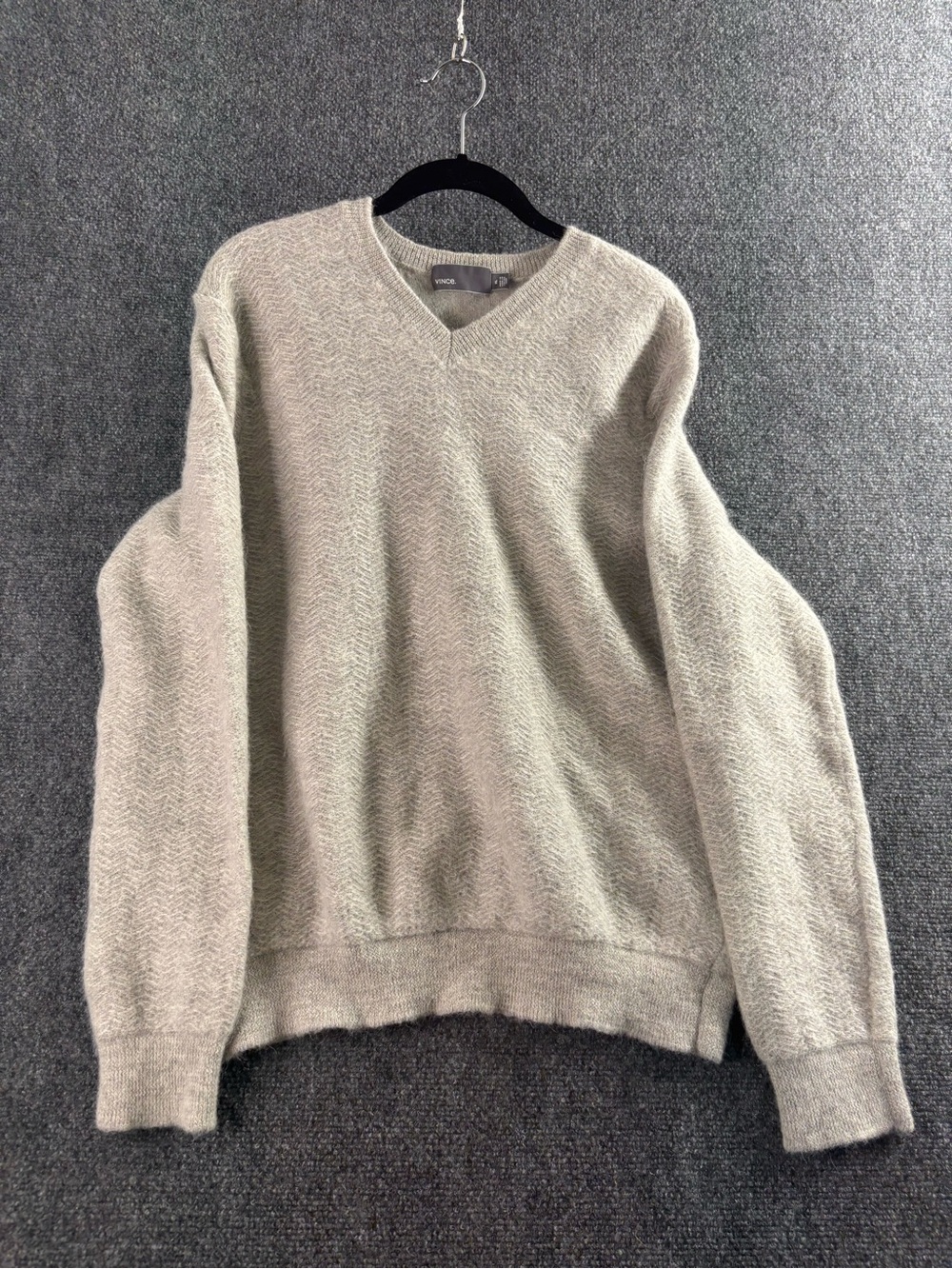 Vince Men's Neutral wool/ alpaca Beige V-Neck Sweater